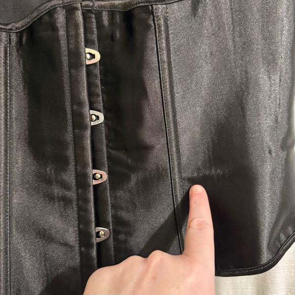 Bonitaz Black Satin Underbust Corset | Lace Up Back | Gothic Size XL - Picture 8 of 8